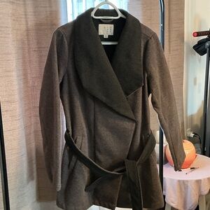Women's Gray Belted Coat